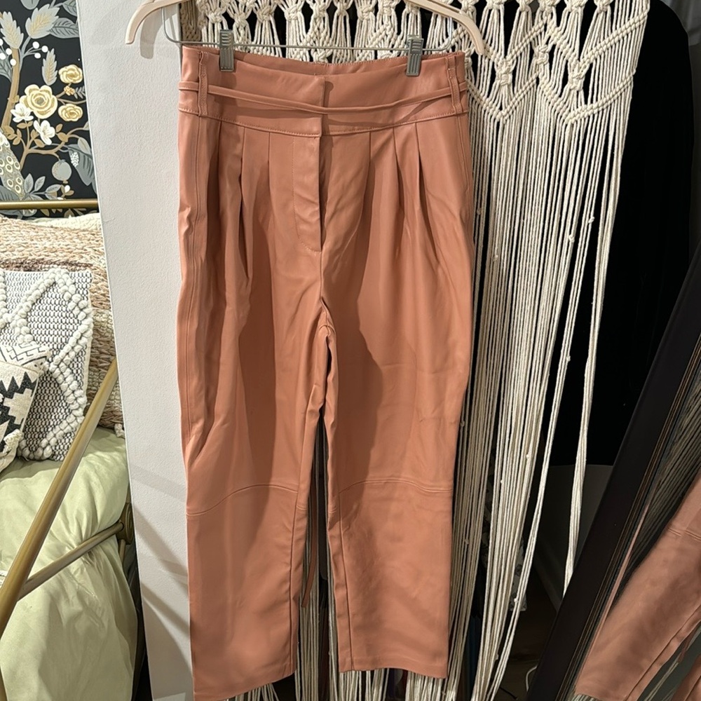 Anthropologie Chelsea Tapered Faux Leather by BlankNYC. Pink. Size 29
